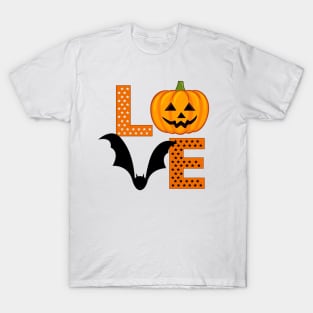 Halloween Bat Jack o lantern Pumpkin T-Shirt